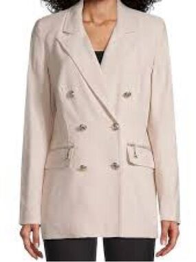 Karl Lagerfeld Paris Women’s Zip Pocket Double Breasted Blazer